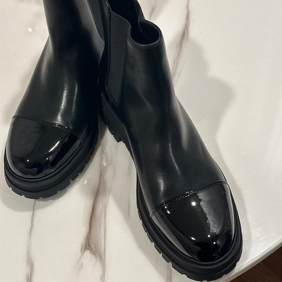 Marc Fisher Women's Pietror Lug-Sole Almond Toe Ankle Booties - Black Multi - Picture 6 of 8